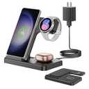 3 in 1 Wireless Charger Stand for Samsung, CIYOYO Fast Phone Charging Station for Galaxy Watch5 Pro/ 4/ 3/ Active2/ 1, S24 Ultra/ S24 Plus/ S23/ S22/ S21/ S20/ Note 20, Z Fold/ Flip Series, Android, Buds2 Pro