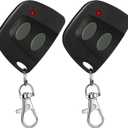 Kingdder 2 Pcs 10 Dip Switch Two Button Garage Door Remote Compatible with Multicode 300mhz 3089 3060 3070 3083 Gate Opener Remote with Keychain, Control 2 Different Doors Simultaneously