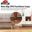 Ezprotekt Non Slip Furniture Pads, 8 Pcs 2" Anti Skid Rubber Caster Cups, Anti-Slip Round Furniture Coasters for Hardwood Floors, Anti Slide Floor Protectors for Bed Couch Stoppers (Clear)