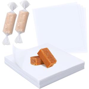 1000 Pieces Wax Candy Wrappers - Twisting Wax Paper Square Sheets 4.8x4.8inch - Caramel Candy Taffy Treats Lollipop Wrappers