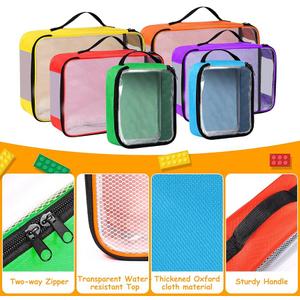 4 Packs Toy Storage Bags with Zipper, Clear PVC Organizing Bags, Waterproof Storage Bags, Toy Storage Organizer for Building Blocks, Puzzle, Books