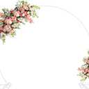 Asee'm 7.2FT White Wedding Arch Round Backdrop Stand Large Circle Metal Floral Balloon Frame for Party Anniversary Birthday Graduation Valentine Ceremony Decorations