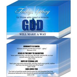200PCS Gospel Tract Card Salvation Cards Pocket Holy Postcard Prayer Verse Cards Inspirational Bible Verses Bookmark for Christian Evangelism Gift (Today, I Pray)