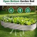 zizin 2 Pack Galvanized Raised Garden Bed Metal Oval Raised Garden Beds Outdoor Planter Box for Vegetables (8x4x1FT, Silver)