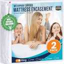 Utopia Bedding Mattress Protector Zippered King Size (Pack of 2), 100% Waterproof Bed Bug and Dust Mite Proof Mattress Encasement, Absorbent 6 Sided Mattress Cover