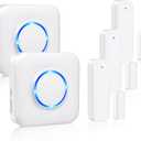 Door Chime, Satisure Door Sensor Chime When Door Opens, Door Entry Alarm for Business/Home/Office/Store with 600 FT Range 58 Chimes 5 Volume Levels LED Indicator (2 Receivers & 3 Sensors) (White)