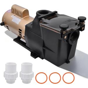 W3SP2615X20 2 HP In-Ground Pool Pump Single Speed High Flow 2" Inlet with Dual Voltage 115/230V 1-Speed 2HP Swimming Pool Super Pump with Filter Basket Fitting Adapter Replace# SP2615X20