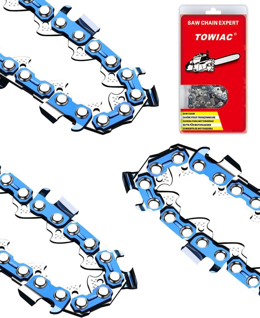 14 Inch Chainsaw Chain 3 Pack,050" Gauge, 3/8" Low Profile Pitch, 50 Drive Links Pole Saw Chain,Compatible with STIHL, MCCULLOCH, REMINGTON and More,S50