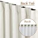 LAMIT Ivory 100% Blackout Linen Curtains 48 Inches Long, Linen Textured Living Room Kitchen Curtains Full Room Darkening Back Tab and Rod Pocket Panels with White Liner, 2 Panels, 34 x 48 Inch