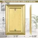 Metal Wall Plate for Electrical Outlets, Decorative Brass Gold Switch Plates Outlet Cover, Light Switch Cover Plate, 1-Gang Wall Plates (Single blank, 4 Pack)