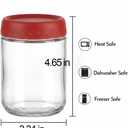 16oz 4Pack Glass Overnight Oats Jars Containers with Airtight Leakproof Lids, Reusable Mason Jars for Meal Prep, Yogurt Parfaits, Smoothies, Salads & Healthy Breakfasts (16 OZ-4-1)
