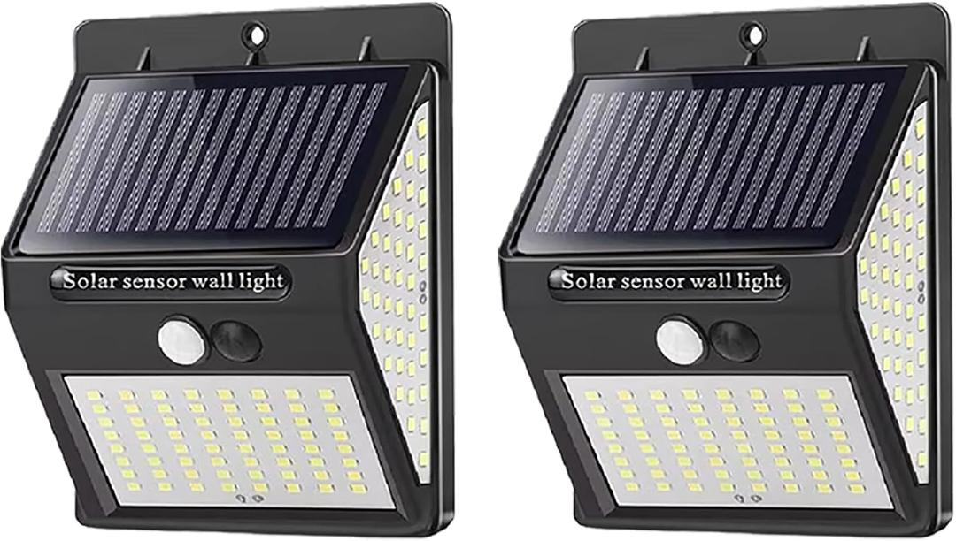 Solar Lights Outdoor, 3 Modes/144 LEDs Solar Motion Sensor Security Lights Wireless IP65 Waterproof with Wide Angle Solar Wall Lights for Patio Garden Garage Yard Front Door