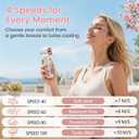Handheld Portable Fan with Misting,High-Speed Brushless Motor,Ultra Long Lasting Rechargeable Battery,Personal Fans Portable Rechargeable,Suitable for Travel,Camping, Beach and Office Desk,Gift White