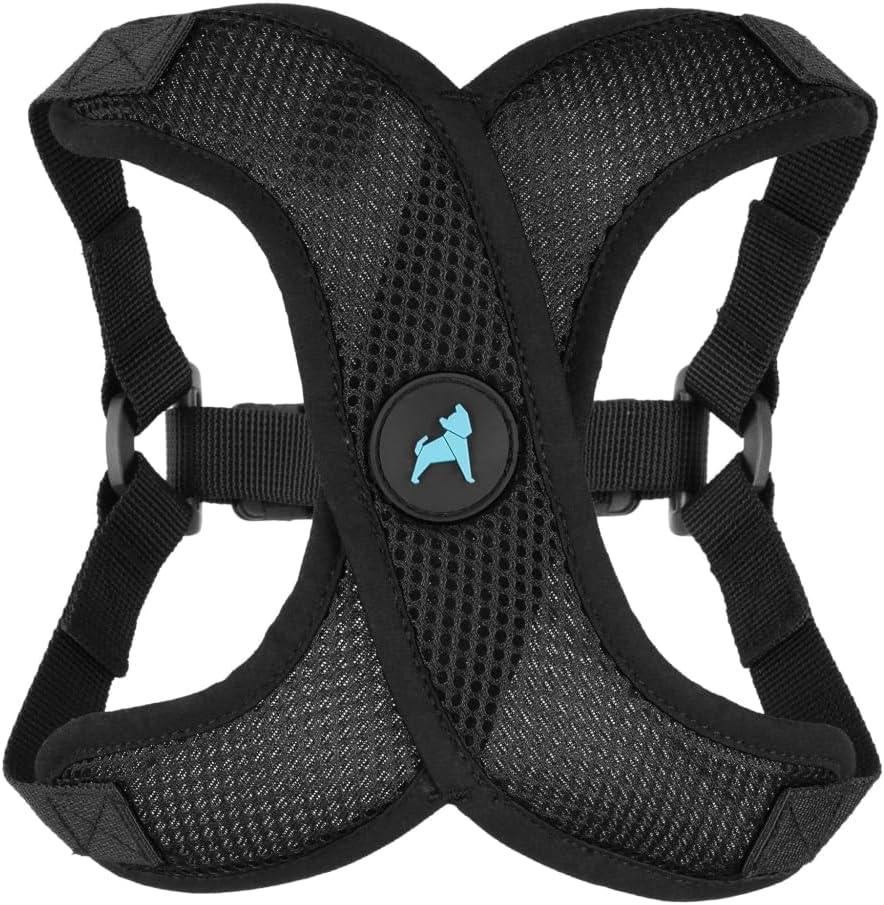 Gooby Comfort X Step in Lite Dog Harness - Choke Free, Escape Free with Light Breathable Mesh - Step in Dog Harness for Small Dogs - Quick Release Buckle, Metal D-Rings - Black, Small
