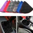 soonbuy Car Gear Shift Collars Interior Accessories Racing Shifter Boot Cover Bride Hyper Fabric Universal Manual Gear Shift Knob Black
