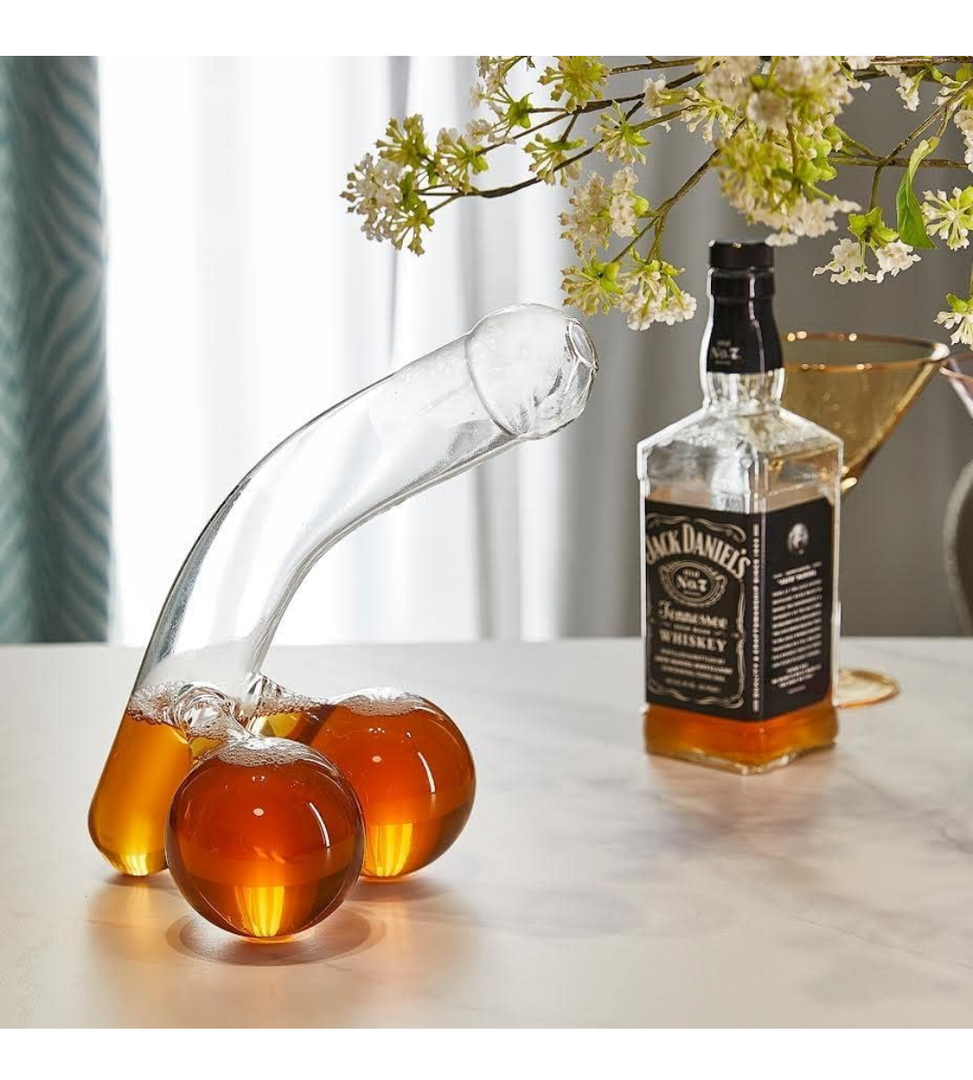 Decanter Set, Decanter -17oz - for Whiskey, Bar Glasses, Cocktail Glasses, Bachelorette Party, Funny Gifts