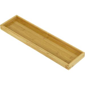 Bam & Boo Natural Bamboo Serving Tray Modern Rectangular (Bamboo, 19.1 x 5.25" x 1.2") for Food, Drinks, Decor, Vanity in Home, Kitchen, Bathroom, Coffee Table, Bed