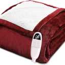 Heated Blanket Throw, 72 x 84 Soft Fleece Electric Blanket, 6 Heat Levels & 1-10 Hours Timer Auto Off, Fast Heating Blanket for Home Office Use, ETL Certified, Machine Washable (Red)