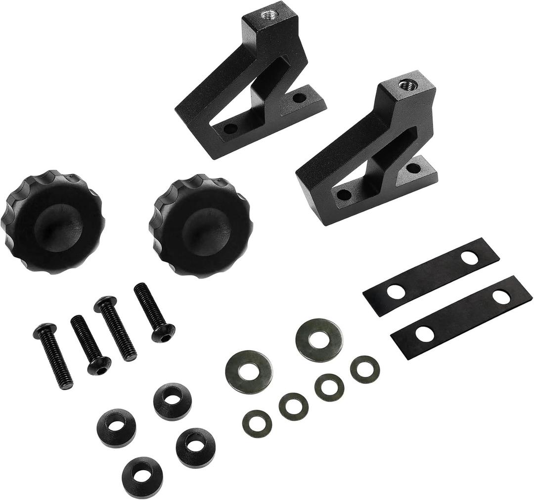 High Lift Jack Hood Mount Compatible with Jeep Wrangler JK 2007-2018, Off-Road Jack Mounting Bracket Kit, Black Lightweight Aluminum Alloy, 1 Pair, Replaces 11586.04