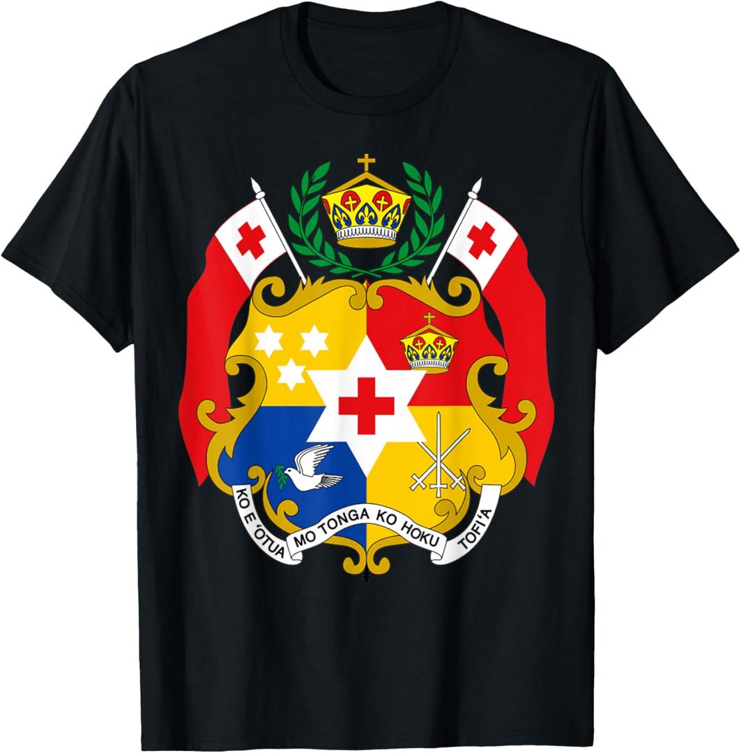 Tongan Coat Of Arms Tonga Emblem Symbol T-Shirt T-Shirt (Small, Black)