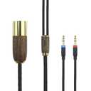 4-pin XLR Balanced Cable Compatible with Hifiman Sundara, Ananda, Arya, HE400SE, HE4XX, Edition XS Headphone Dual 3.5mm Male 6N OCC Copper Silver Plated Cord Walnut Wood Shell 6.6ft
