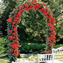 YRIOWMI 10PCS Fake Rose Garland, 7.5Ft Artificial Vines Flowers Hanging Rose Vine for Table Wedding Backdrop Arch Wall Party Mantle Festival Decor (Red)