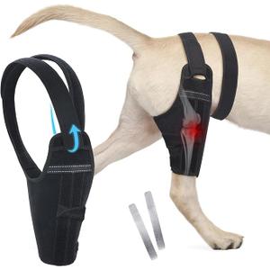Dog Knee Brace for Back Leg Fit Large Middle Small Dogs Strong Support Adjustable Dog Leg Braces with 2 Metal Strips for Hip Dysplasia, ACL, CCL, Ligament Injuries & Osteoarthritis (Left Leg, S)