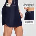 baleaf Women's 2025 17" Swim Skirt Bottoms High Waisted Modest Bathing Suit Skirt Tummy Control Swim Bottoms (Blue, XXL)