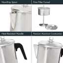 Primula Today Aluminum Stove Top Percolator Maker Durable, Brew Coffee On Stovetop, 9 Cup, Silver