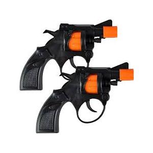 ArtCreativity Shot Cap Gun Revolver Toy for Kids, Set of 2, Cool Shooter Toys for Boys and Girls, KidSafe Revolver Toy Pistol for Active Fun, Great Accessory for Children 4 5 6 7+