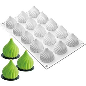 Cone Whirlwind Onion Silicone Cake Mold for Chocolate Mousse Pudding Dessert Bread Bakeware Pan Decorating (Onion C_11.6 X6.8 X1.72inch)