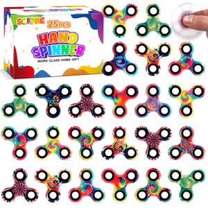 SCIONE 25 Pcs Fidget Spinners Bulk, Mini Fidget Toys for Kids, 2.08" Spinner Toy Pack for Birthday Party Favors, Classroom Rewards, Goodie Bag Stuffers, Treasure Box Prizes