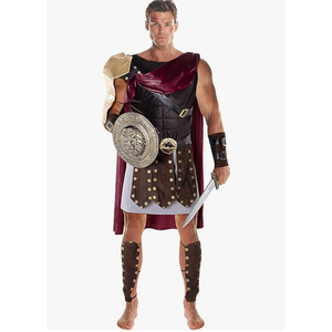 Morph Roman Gladiator Costume for Men, Knight and Spartan Warrior Adult Costume, Size XL