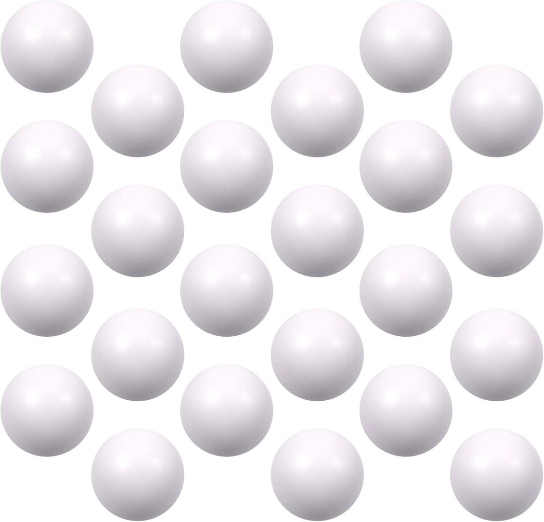 24 Pcs White Foam Stress Ball Squeeze Stress Relief Balls for Kids and Adults Hand Exercise Sensory Relief Toys for Anxiety ADHD Autism White