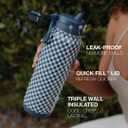 ZULU Powerfill Pro 32oz Stainless Steel Water Bottle - Checkmate Navy