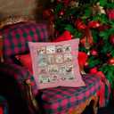 Pink Vintage Christmas Pillow Covers, Winter Holiday Pillow Covers 18x18, for Women Girls, Winter Holiday Pillows Decorative Decor Decorations Pillows for Couch Sofa