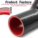 High Performance 45 Degree ID 2 to 3 inch(51-76mm) Elbow Silicone Coupler Hose Reducer, 4-Ply Reinforced Wall Thickness 5mm Length 4 inch for Turbo/Intercooler/Intake Pipe with 2 T-Bolt Clamps