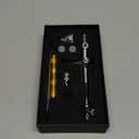 SprayMagic Airbrush Kit, Dual-Action Airbrush Gun with 0.2/0.3/0.5mm Needle Nozzel Sets and Gravity Feed Fluid Cup, Air Brush Gun for Nail Paint Makeup Barber Cake Decorating Model Car Tattoo Silver