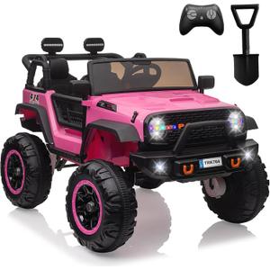 24V Ride-On Car Toys, Remote Control 4-Wheels Electric Power Car for Toddlers Kids Boys & Girls, 2-Seater Motorized Ride-On Vehicle, Pink