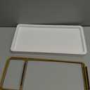 Forbena White and Gold Bathroom Counter Organizer, 2 Tier Makeup Vanity Organizer Countertop, Bathroom Sink Skincare Shelf Tray Organizers and Storage for Perfumes Lotions Kitchen Coffee Bar Decor