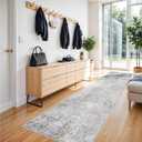 RUUGME Washable 3x12 Hallway Runner Rug - Runner Rugs Modern Stain Resistant Indoor Mat Rug Runner for Laundry, Bedroom Non Slip Rubber Backing Thin Super Soft Room Decor Floor Carpet 3x12 Grey