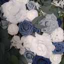 Olalaka Dusty Blue Flower for Wedding Welcome Signs Decorations, Artificial Wedding Arch Flowers for Wedding Ceremony (Set of 2)