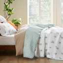 Bedsure Floral Quilt Queen Size - Reversible Botanical Floral Comforter, Spring Lightweight Bedspread Quilted Bedding, Soft Microfiber Coverlet for All Seasons (90"x96")