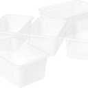 Storex Small Cubby Bins  Plastic Storage Containers for Classroom, 12.2 x 7.8 x 5.1 inches, Translucent, 5-Pack (62461A05C)