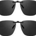 Xfeel Black Clip On Sunglasses for Women Men Over Prescription Glasses Polarized Fit Over Sun Glasses