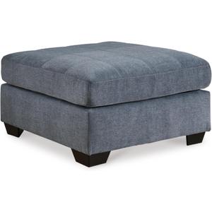 Signature Design by Ashley Marleton Classic Square Upholstered Oversized Accent Ottoman, Blue