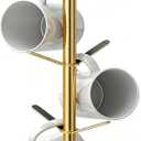 Gold Mug Holder Tree with Marble Base, 8 Hooks Coffee Cups Holder Stand, New Upgrad Stable Removable Mug Rack for Kitchen Cafe
