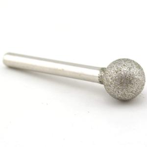 ILOVETOOL Spherical Head 16mm Diamond Grinding Bit Coated Mounted Points Round Ball Burs Grit 80 Shank 6mm for Jade Stone Jewelry Ceramic Carving Polishing