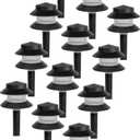 GreenLighting 35 Lumen Modern 2-Tier Low Voltage Path Light - Outdoor 2.5 Watt Landscape Light (12 Pack, Black)