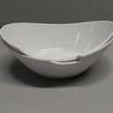 Dingion 12 Pcs Melamine White Serving Bowls 7'' x 5.3'' x 2.7'' 15 oz Oval Serving Dishes for Salad Pasta Fruit Cereal Dishwasher Dipping Ice Cream Dessert Display Garden Tea Camping Party Dinner